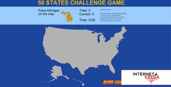 193-United States Map game - 50 States Challenge