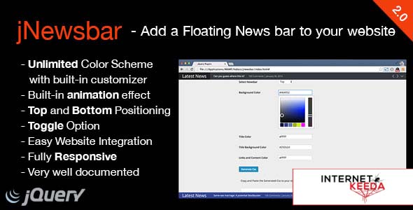 205-JNewsbar - jQuery Floating News Ticker Bar