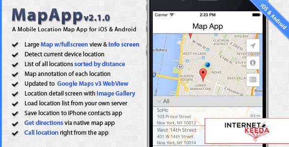 263-MapApp - iOS and Android Mobile Location Map App