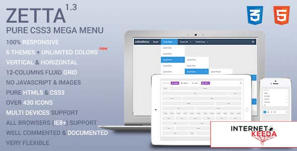 290-Zetta Menu - CSS3 Mega Menu and Drop Down menu