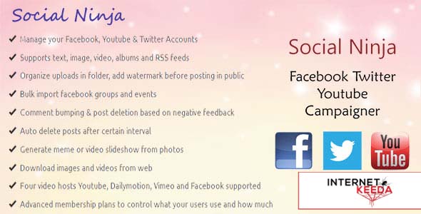 1074-Social Ninja v2.4 - Facebook Twitter Youtube Campaigner