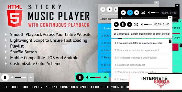 423-Sticky HTML5 Music Player With Continuous Playback