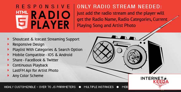 634-Radio Player With Playlist - Shoutcast and Icecast