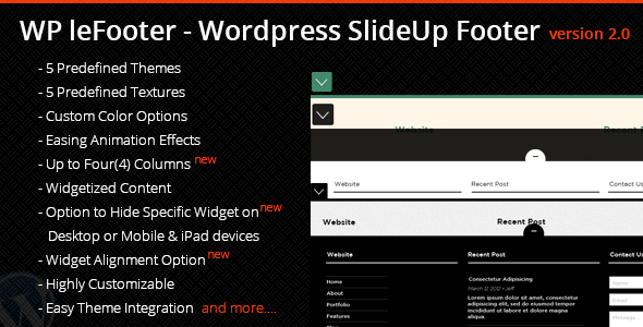 692-WP leFooter v2.0 - Wordpress SlideUp Footer Plugin