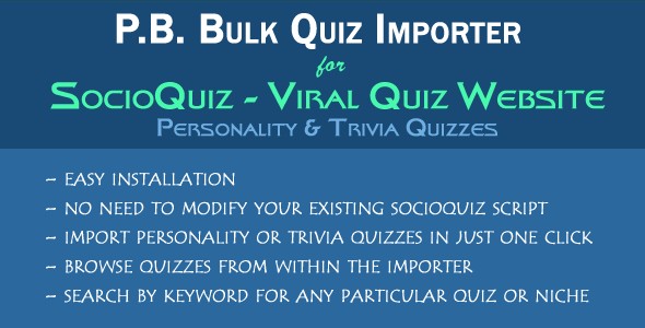 869-Bulk Quiz Importer for SocioQuiz - Personality and Trivia