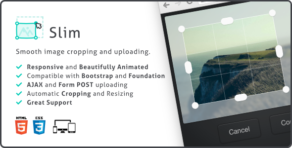 1001-Slim, Image Upload and Ratio Cropping Plugin