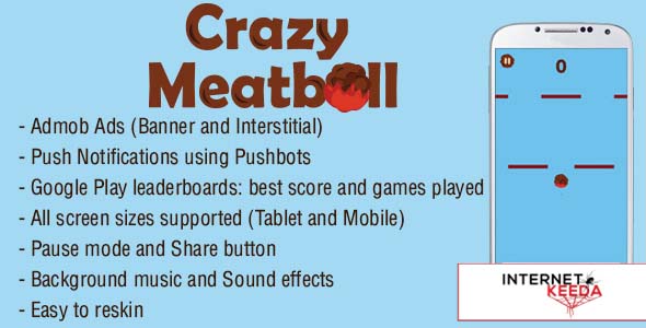 1003-Crazy Meatball - Admob + Leaderboard + Share