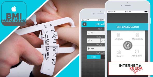 1006-BMI Calculator for iOS - Full Application with PSD