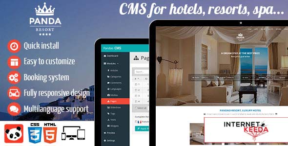 1039-Panda Resort 2 - CMS for hotel - Booking system