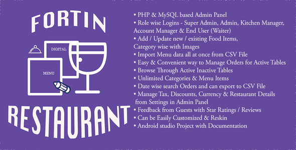 1076-Fortin Restaurant Waiter Ordering System with Admin Panel