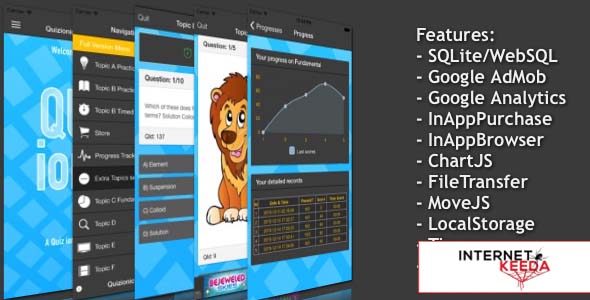 1081-Quizionic v1.4.3 - A Quiz App Template for Ionic Framework with SQLite database