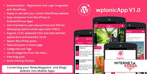 1097-Ionic Wordpress RESTAPI (wpIonicApp V1.0) - News / Magazine / Blogs