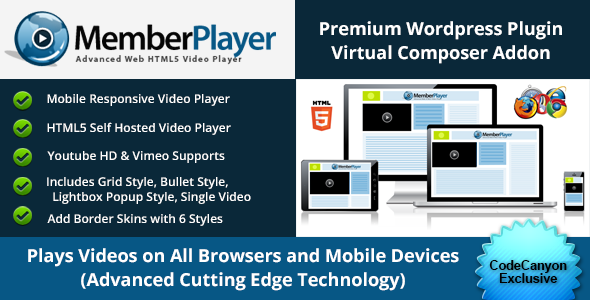 2156-MemberPlayer HTML5 Video, Youtube, & Vimeo v1.13.3 - VC Addon