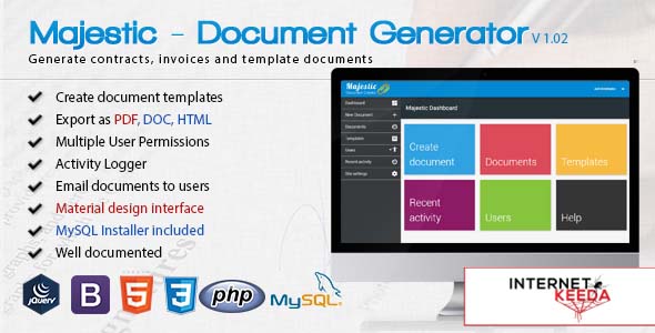 2040-Majestic v1.02 - Create documents from templates. Easily generate contracts and invoices