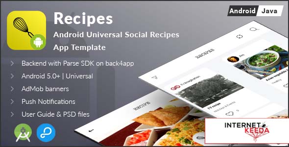 2085-Recipes - Android Universal Social Recipes App Template