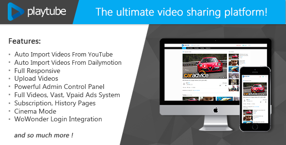 2473-PlayTube v1.3 - The Ultimate PHP Video CMS & Video Sharing Platform