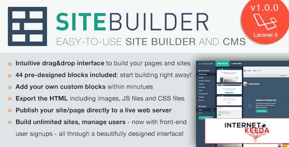 2619-SiteBuilder Laravel v1.1.1 - Drag&Drop site builder and CMS