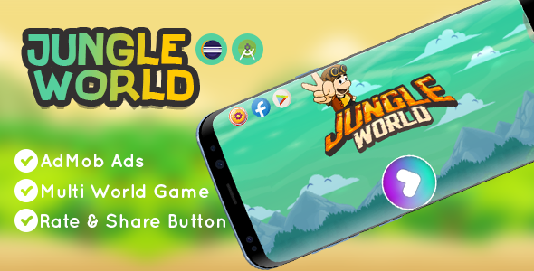 2983-Jungle World Game - Eclipse & Android Studio - AdMob Ads