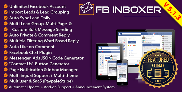 4409-FB Inboxer v5.1.3 - Master Facebook Messenger Marketing Software - 