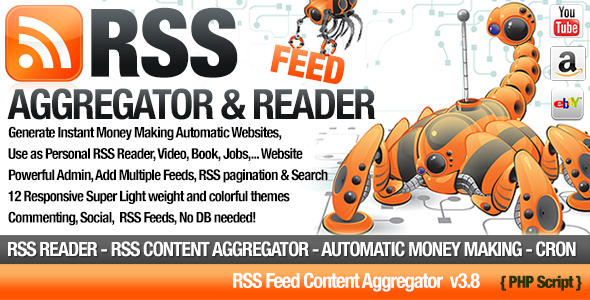 4655-RSS Aggregator v3.8 - Niche Content RSS Site Builder