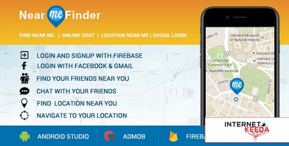 4997-Near Me App - Location Finder + Social Login +Friend Finder + Chat + Location Navigation