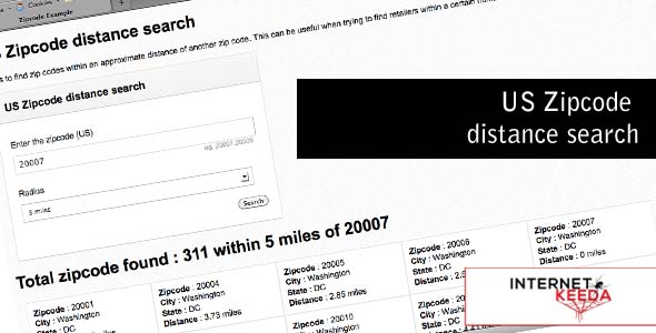 5160-US Zipcode distance search