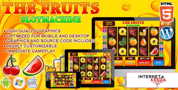 5319-Slot Machine The Fruits - HTML5 Casino Game