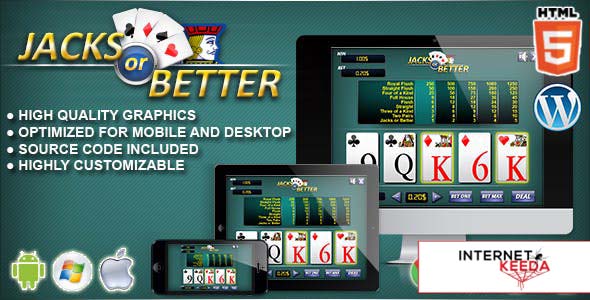 5933-Video Poker Jacks or Better - HTML5 Casino Game