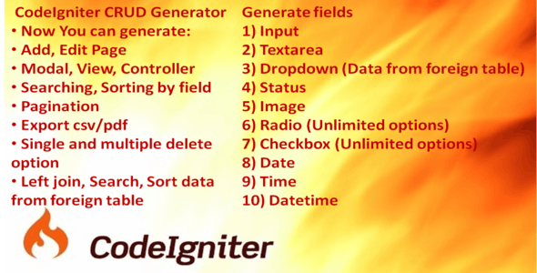 5936-CodeIgniter CRUD Generator