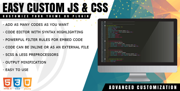 6033-Easy Custom JS and CSS v1.1.1 - Extra Customization for WordPress