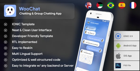 6120-WooChat v0.0.1 - Modern Chat & Group Chatting Android + iOS App Template