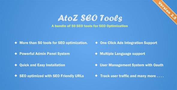 6179-AtoZ SEO Tools v2.5 - Search Engine Optimization Tools