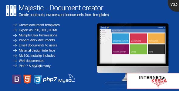 6848-Majestic v2.1 - Create documents from templates. Generate contracts and invoices