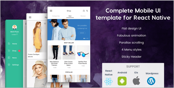 7090-BeoStore v3.9.6 - Complete Mobile UI template for React Native