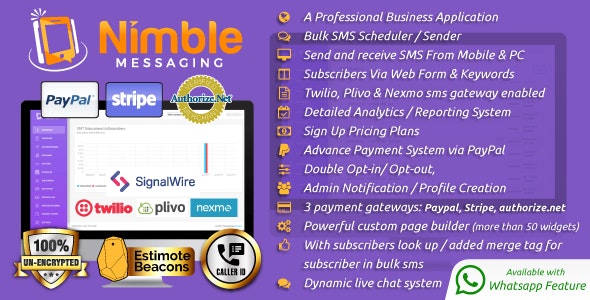 7905-Nimble Messaging v1.5.1 - Professional SMS Marketing Application For Business - 