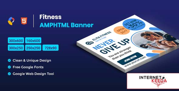 8089-Fitness AMPHTML Banners ads template