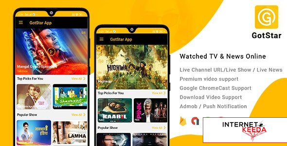 8798-GotStar v1.0 - Android Live TV - Live Streaming - Web Series, Movies, Live Cricket - Online New