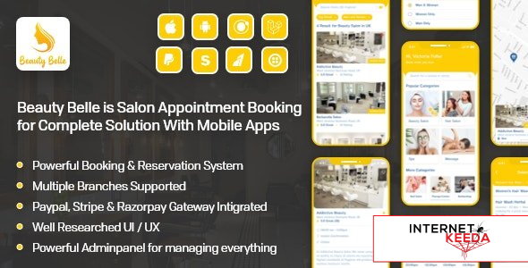 9389-Beauty Belle v1.1 - Salon & Spa Appointment Booking App For Android - iOS App with admin panel 