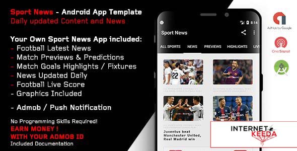 9580-Sport News - Football Android App Template (Admob/Push) - 3 april 19