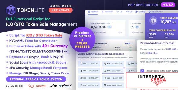 9862-TokenLite v1.1.3 - ICO / STO Token Sale Management Dashboard - ICO Admin Script