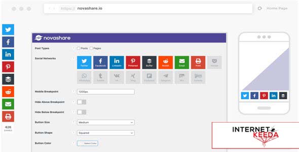 16058-Novashare v1.3.4 - WordPress Social Sharing Plugin