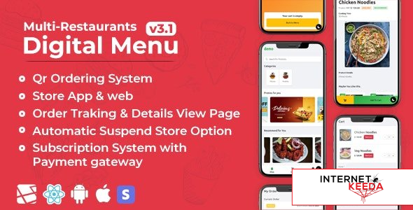 10272-Chef v3.1 - Multi-restaurant Saas - Contact less Digital Menu Admin Panel with - React Native 