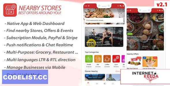 10358-Nearby Stores Android v2.1 - Offers, Events, Multi-Purpose, Restaurant, Market - Subscription 