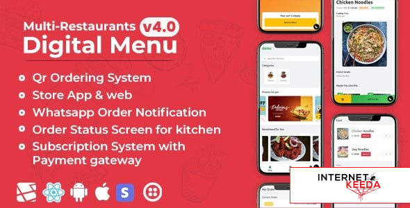 10672-Chef v4.2 - Multi-restaurant Saas - Contact less Digital Menu Admin Panel with - React Native 