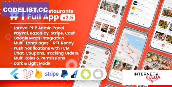 10516-Food Delivery Flutter + PHP Laravel Admin Panel v2.5.0