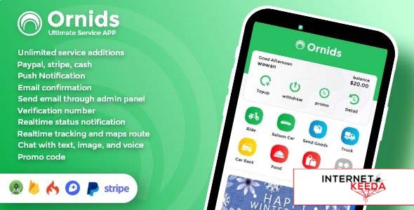 11014-Ornids v1.0 - Multi Service App With Customer App, Driver App, Merchant App and Admin Panel