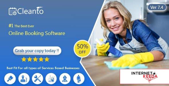 11019-Cleanto v7.4 - Online bookings management system for maid services and cleaning companies