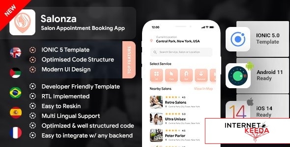 11623-Salonza v1.0 - Multi Salon Android App Template + iOS App Template