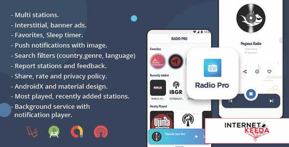 11800-Radio Pro v2.0 - Multi-station Radio App with Admin Panel