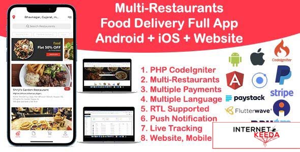 12480-Food Delivery Multi Restaurant Ionic 5 + CodeIgniter (Android + iOS + Website + Admin) v1.0